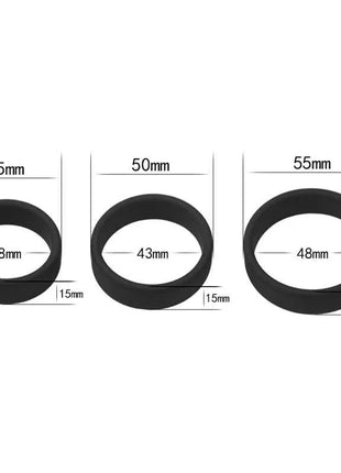 Pack of 3 Penis Ring Power Ring Black