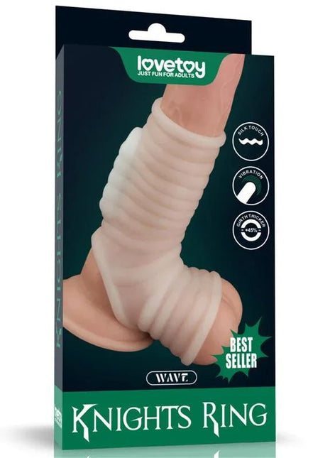 Penis and testicles vibrating sleeve made of body-safe silicone with adjustable vibrations and waterproof design for enhanced intimate pleasure