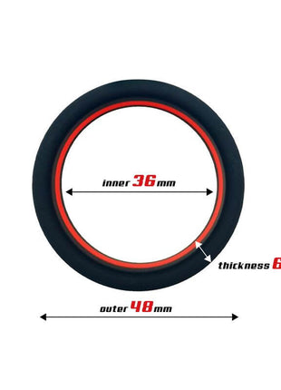 Penis Ring 100% Solid Silicone 3.6 cm Red and Black