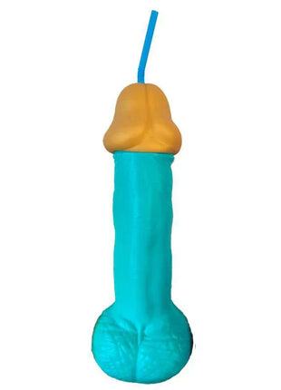 Penis-shaped cup Blue 500 ml