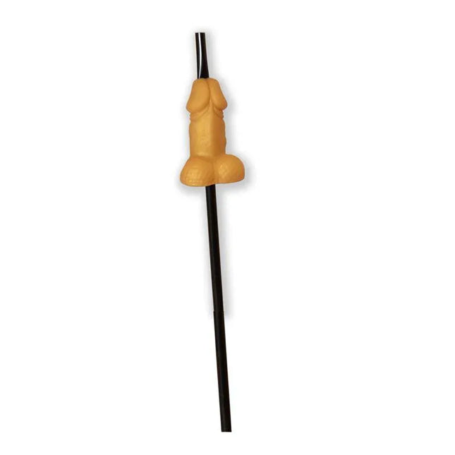Penis-Shaped Straw Gold for Parties and Happy Hours