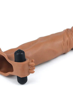 Penis Sleeve with Vibration Add 2 Pleasure X-Tender Brown
