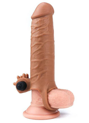Penis Sleeve with Vibration Add 2 Pleasure X Tender Brown