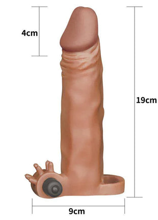 Penis Sleeve with Vibration Add 2 Pleasure X-Tender Brown