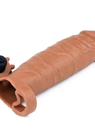 Penis Sleeve with Vibration Add 2 Pleasure X Tender Brown