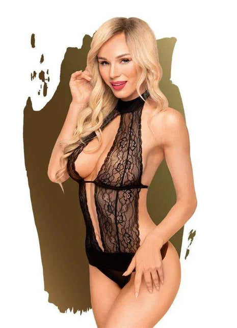 Black lace Perfect Lover Teddy lingerie highlighting curves and elegance