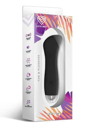 Phana Stimulator 10 Speeds Black sleek ergonomic waterproof vibrator with USB recharge