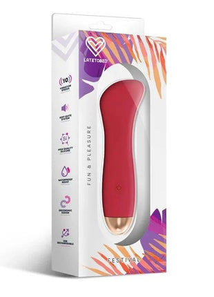 Phana Stimulator 10 Speeds rust red handheld vibrator with sleek design and waterproof feature