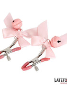 Pink Bow Nipple Clamps with Bell