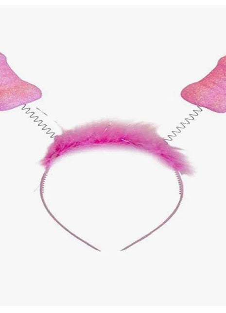 Pink Glitter Headband with Penises