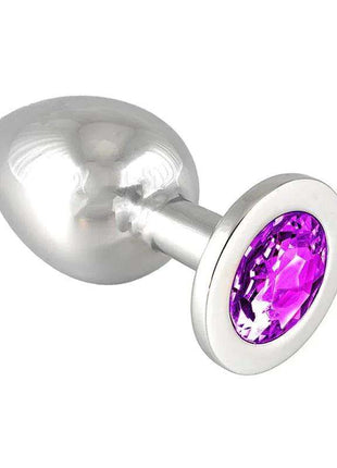 Purple metal plug 9.7 cm vibrant fashion accessory