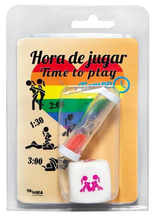 Posture Dice Set with illustrated exercise dice and elegant hourglass for mindfulness and stretching reminders