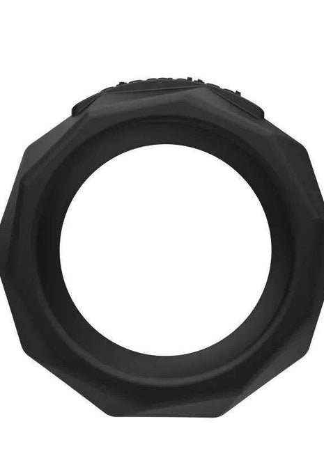 Power Ring Maximus 45, black resistance training ring with a thick, faceted oval shape and textured grip