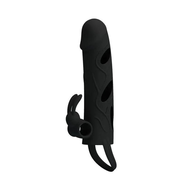 Black Cage with Vibrating Bullet sex toy with adjustable straps and waterproof design for powerful intimate stimulation