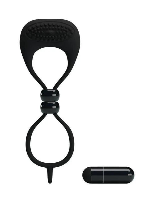 Pretty Love Vibrating Cock Ring Locker Black