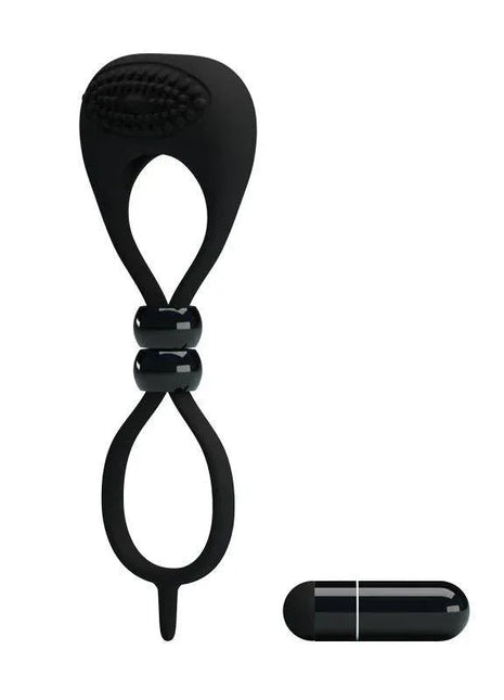 Pretty Love Vibrating Cock Ring Locker Black