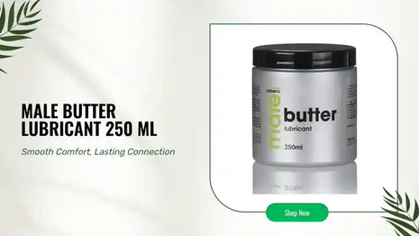 Male Butter Lubricant 250 ml in a sleek container for premium adult wellness. Smooth comfort for intimate moments.