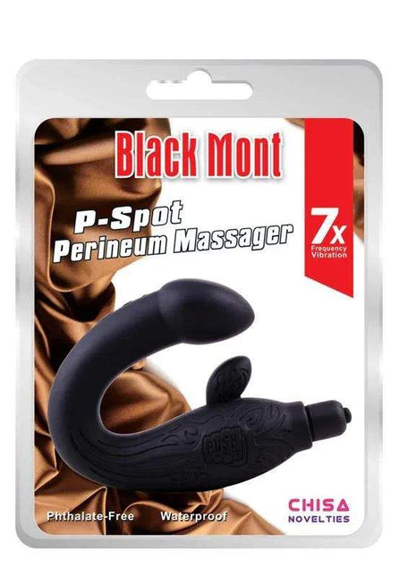 Black 29 cm silicone prostatic massager for targeted prostate stimulation