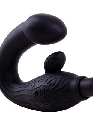 Black silicone prostatic massager 29 cm ergonomic waterproof