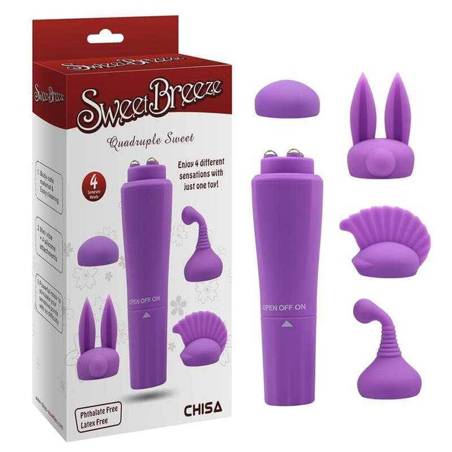 Purple 4-Head Stimulator Vibrator