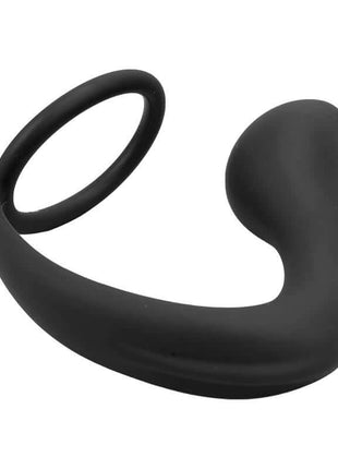 Randal Butt Plug with Penis Ring Silicone Black