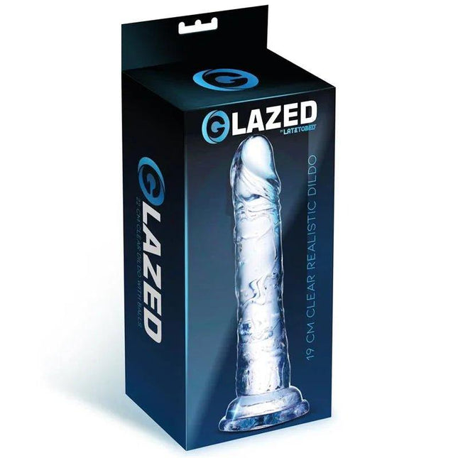 Realistic dildo 19 cm crystal material with lifelike texture and veins for intimate pleasure
