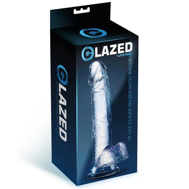 Realistic dildo with testicles 18cm made of premium body-safe silicone with lifelike veins and dual testicle base for stability and comfort