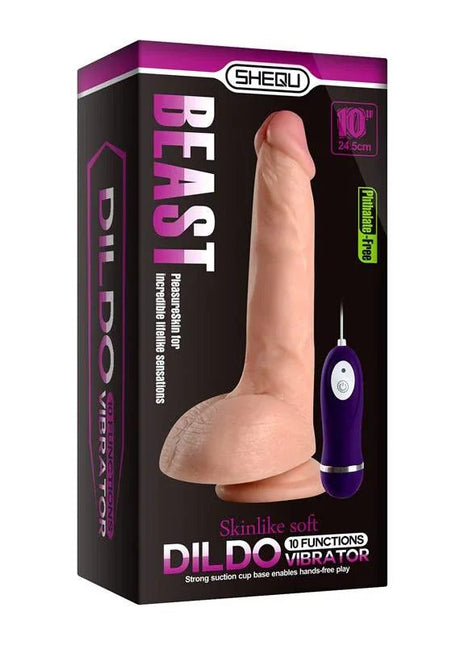 Realistic Vibe Remote Control Beast 24.5 cm with lifelike texture and waterproof design