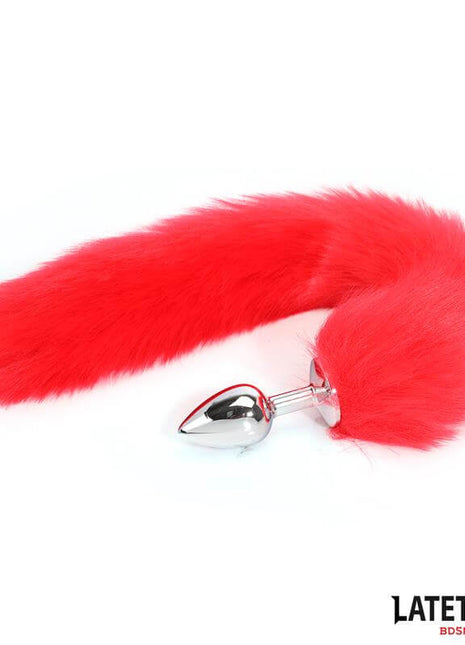 Anal plug with tail Red 40 cm
