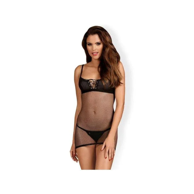 Redella Chemise and Thong Black S M