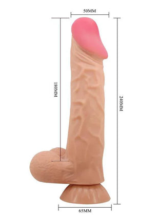 Remote Vibrating Dildo 24 cm with Sliding Skin