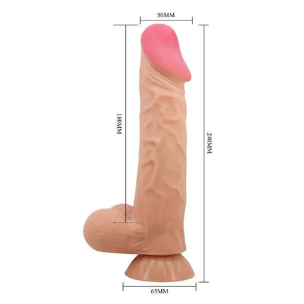 Remote Vibrating Dildo 24 cm with Sliding Skin
