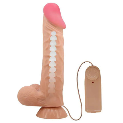 Remote Vibrating Dildo 24 cm with Sliding Skin