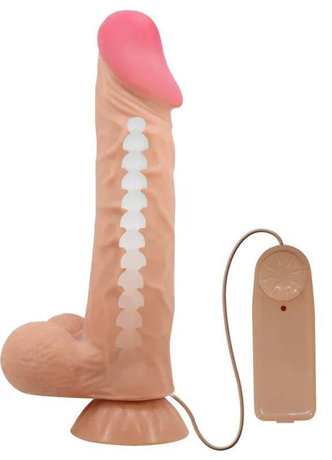 Remote Vibrating Dildo 24 cm with Sliding Skin