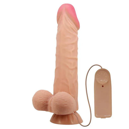 Remote Vibrating Dildo 24 cm with Sliding Skin