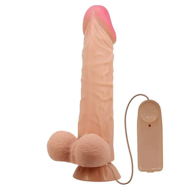 Remote Vibrating Dildo 24 cm with Sliding Skin