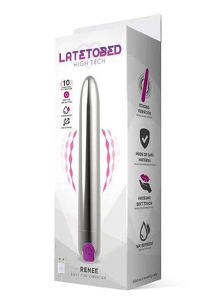 Silver Vibe 10 Vibrating Functions 18.5cm USB rechargeable vibrator with 10 settings