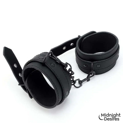 Restraint Set with Collar with Leash and Cuffs