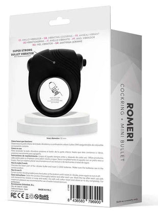 Romeri Ring + Vibrating Bullet Silicone Black - Secretsextoys.store
