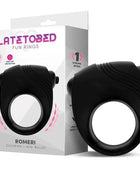 Romeri Ring + Vibrating Bullet Silicone Black - Secretsextoys.store