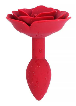 Rose Silicone Butt Plug Red