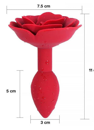 Rose Silicone Butt Plug Red