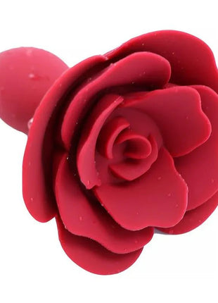 Rose Silicone Butt Plug Red