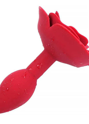 Rose Silicone Butt Plug Red
