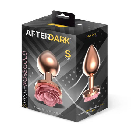 Rosegold Metal Anal Plug with Pink Rose Base