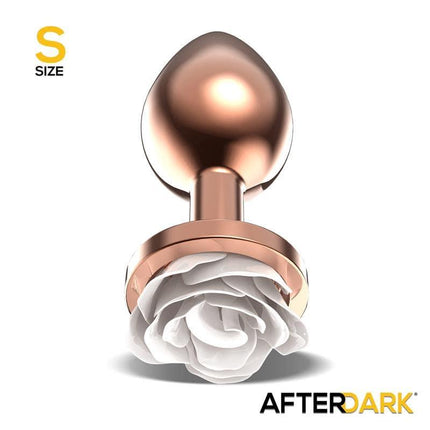 Rosegold Metal Anal Plug with White Rose Base