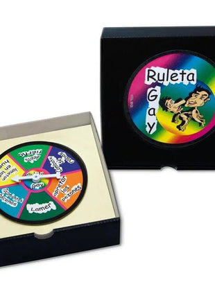Board Game Gay Roulette party game with colorful wheel and inclusive LGBTQ+ theme