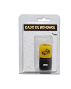 Sado Dice and Item Dice Set with a yellow and black cylindrical die featuring a bed icon and ATAR text