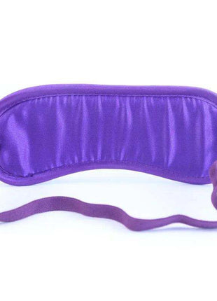 Satin Blindfold Purple with a smooth, shiny fabric finish, curved padded eye cover and slim matching elastic strap