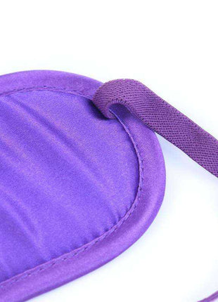 Satin Blindfold Purple with a smooth purple fabric eye cover, stitched edging and an adjustable elastic strap